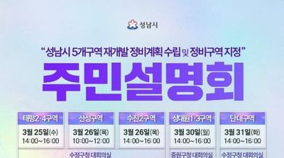 성남시, 수정·중원 재개발 정비계획(안) 주민설명회 개최